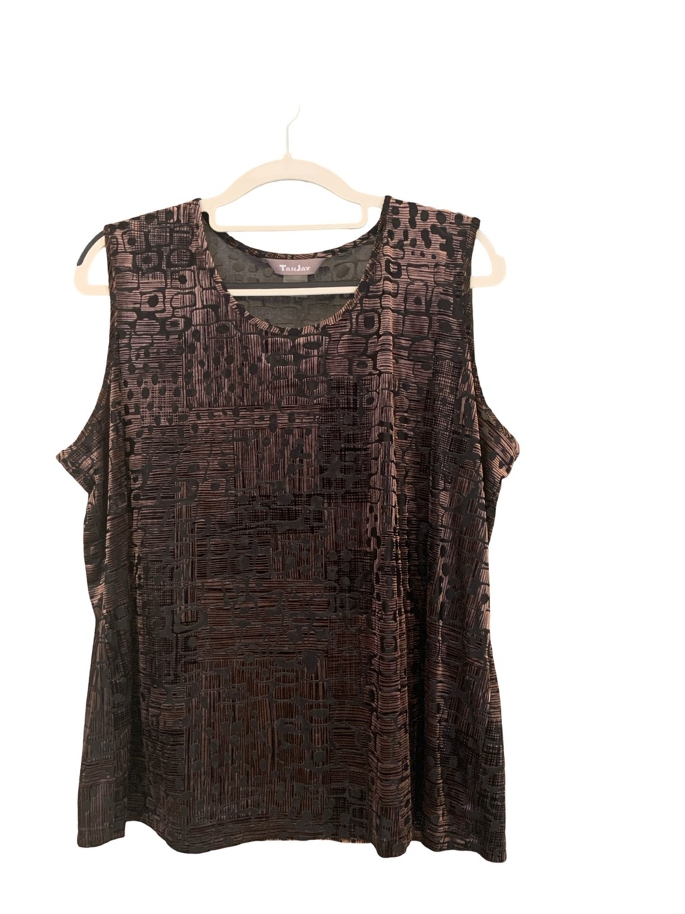TanJay Black Textured Sleeveless Tank Top